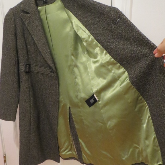 Vintage DKNY Donna Karan Women's Tweed Coat Wool overcoat - Picture 2 of 8